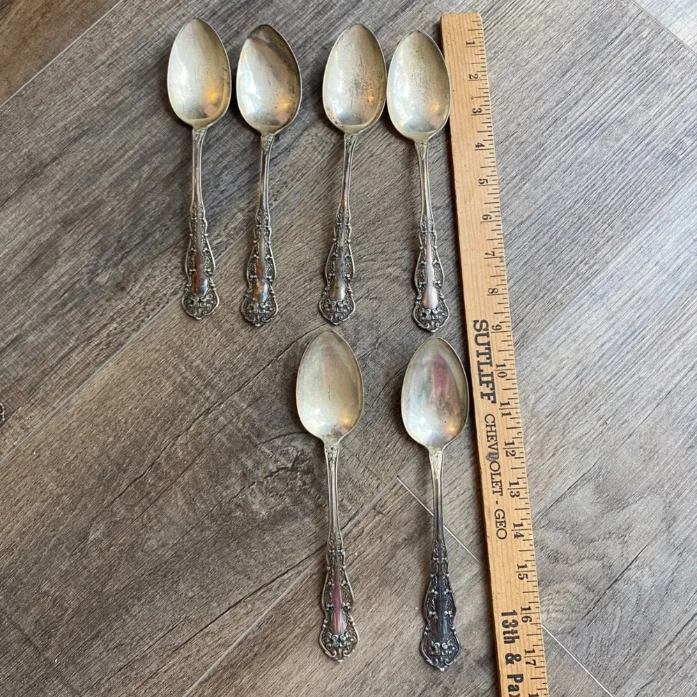 Wm Rogers & Son Orange Blossom Silverplate Flatware Set 25pc Antique 1910 Floral